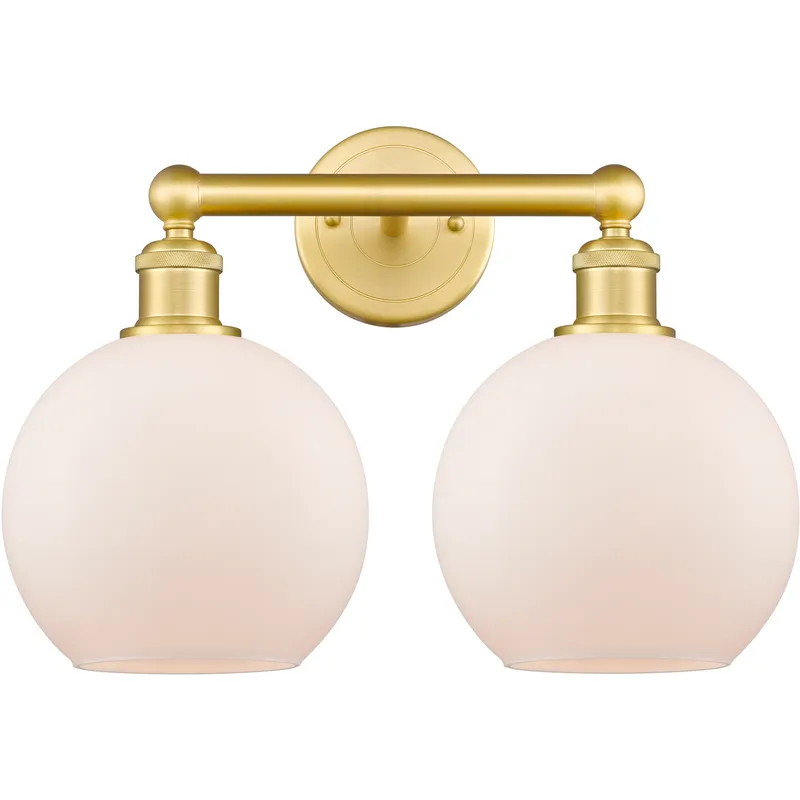 Athens 2 Light 17 inch Satin Gold Bath Vanity Light Wall Light in Matte White