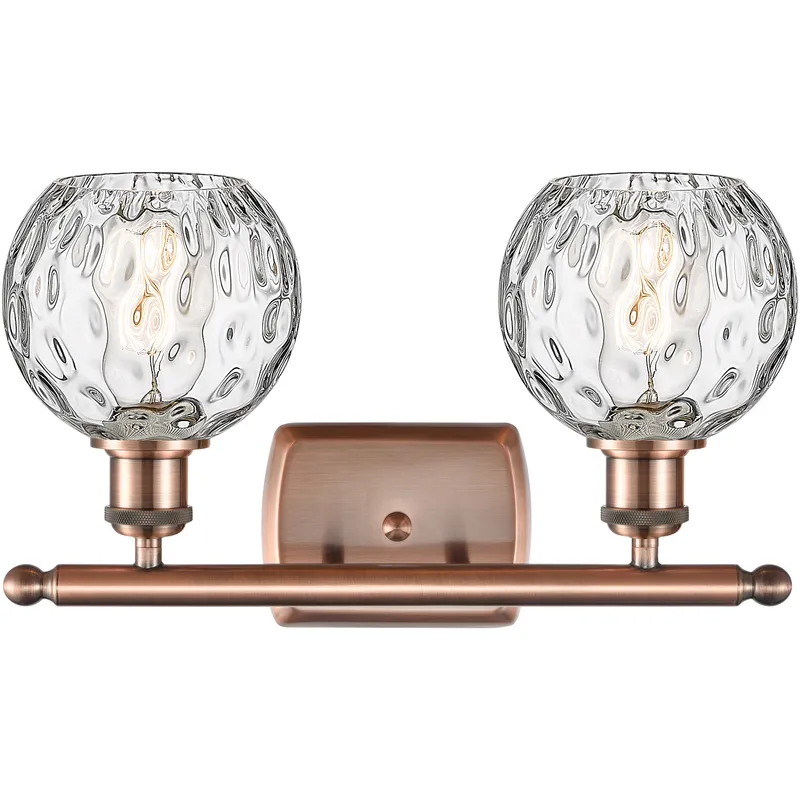 Ballston Athens Water Glass LED 16 inch Antique Copper Bath Vanity Light Wall Light