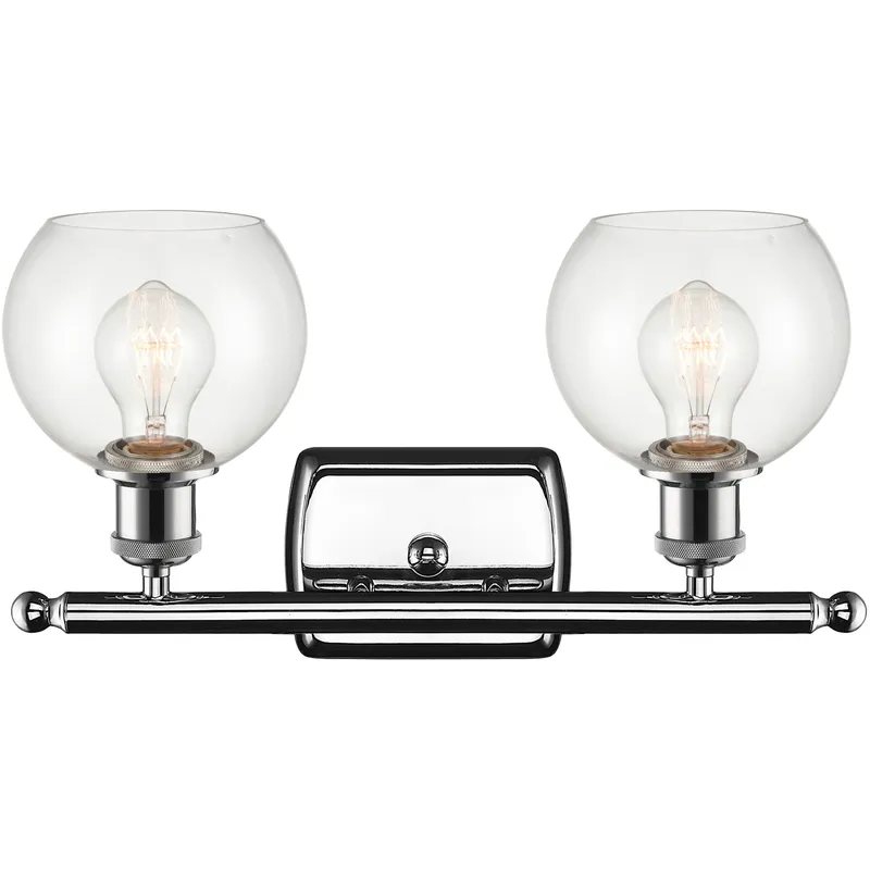Ballston Athens 2 Light 16 inch Polished Chrome Bath Vanity Light Wall Light in Clear Glass
