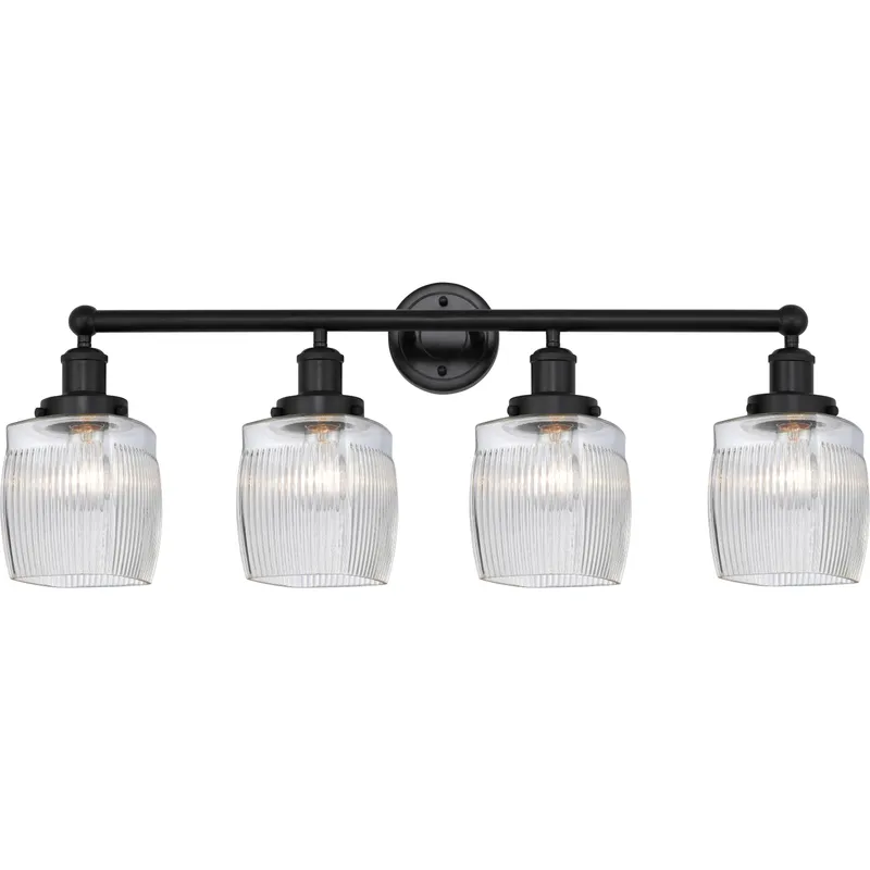 Colton 4 Light 33 inch Matte Black Bath Vanity Light Wall Light