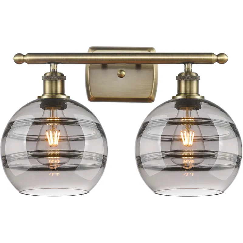 Ballston Rochester 2 Light 18 inch Antique Brass Bath Vanity Light Wall Light