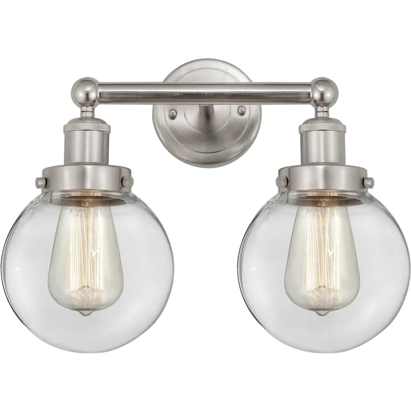Beacon 2 Light 15.5 inch Brushed Satin Nickel Bath Vanity Light Wall Light