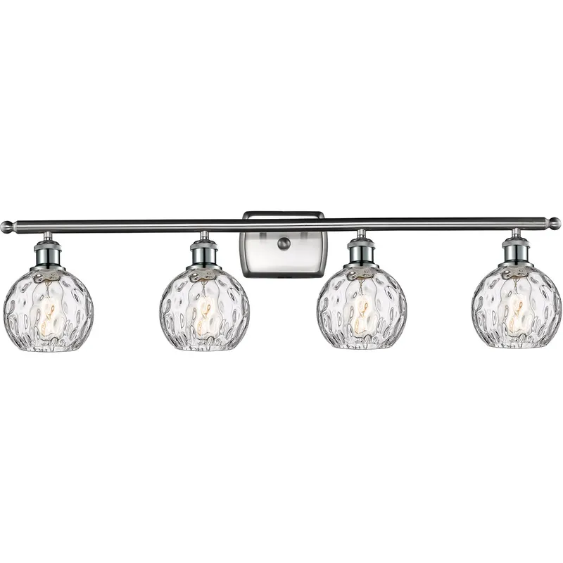 Ballston Athens Water Glass 4 Light 36 inch Brushed Satin Nickel Bath Vanity Light Wall Light