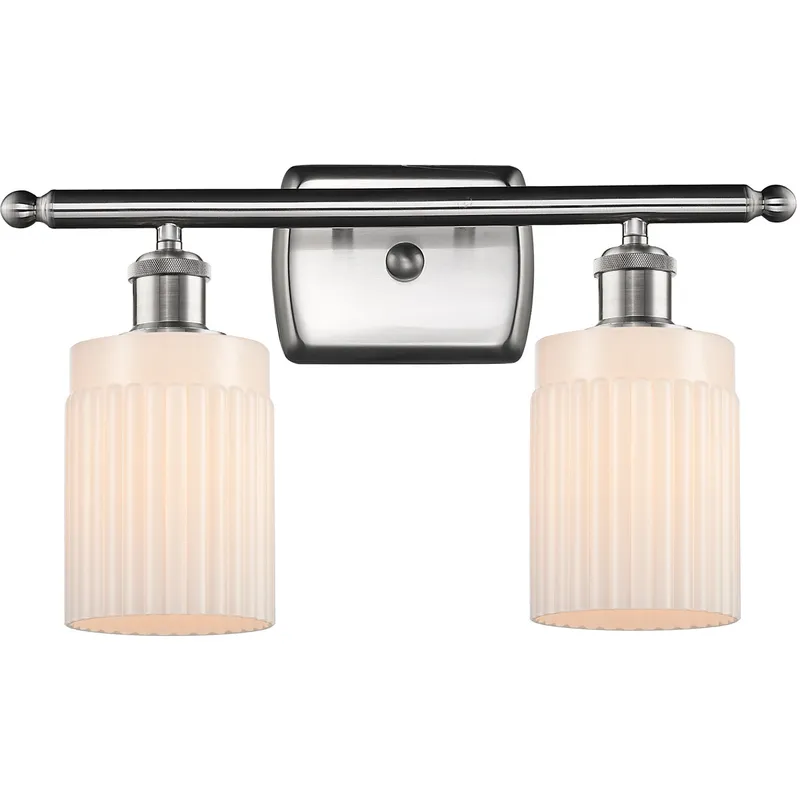 Ballston Hadley LED 16 inch Brushed Satin Nickel Bath Vanity Light Wall Light in Matte White Glass, Ballston