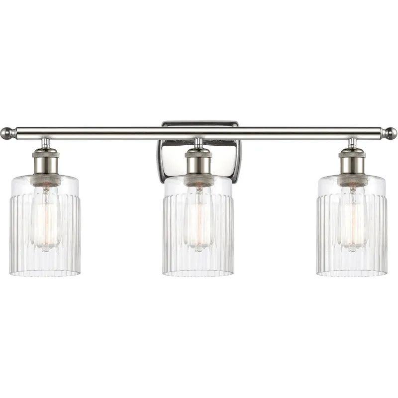 Ballston Hadley 3 Light 26 inch Polished Nickel Bath Vanity Light Wall Light in Clear Glass, Ballston