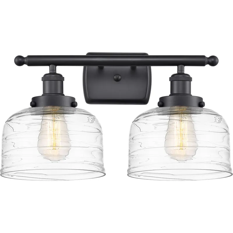 Ballston Bell 2 Light 16 inch Matte Black Bath Vanity Light Wall Light
