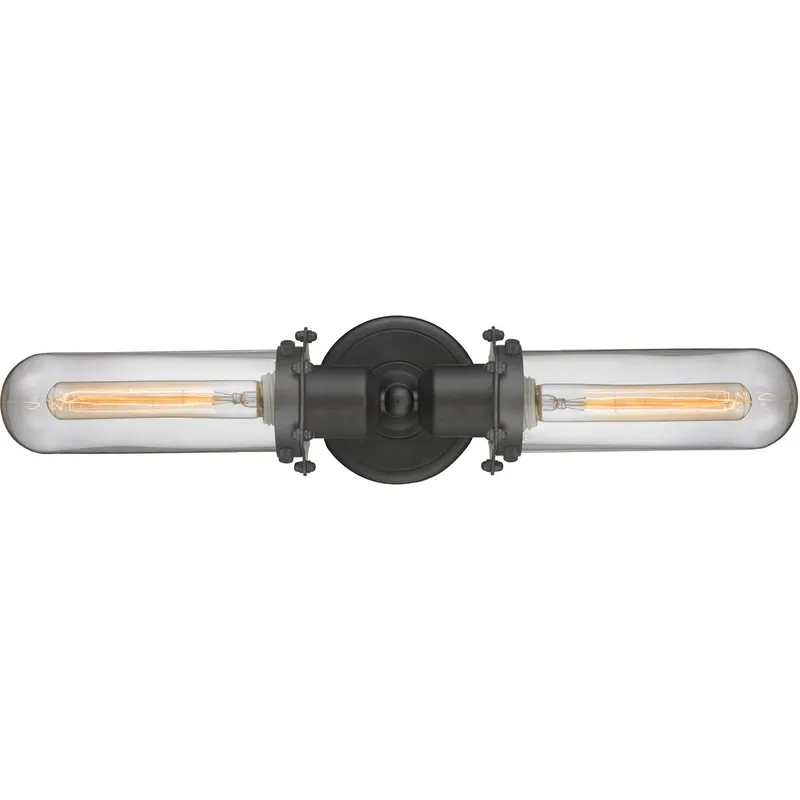 Austere Centri 2 Light 22 inch Oil Rubbed Bronze Bath Vanity Light Wall Light in Incandescent, Clear Glass, Austere