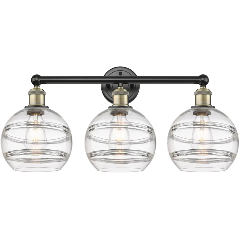 Edison Rochester 3 Light 26 inch Black Antique Brass Bath Vanity Light Wall Light