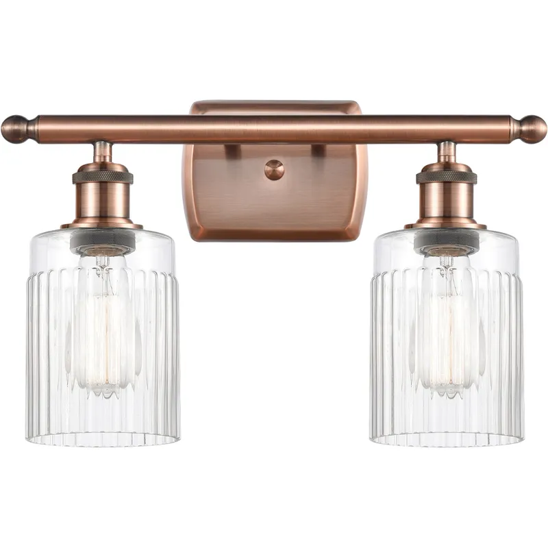 Ballston Hadley LED 16 inch Antique Copper Bath Vanity Light Wall Light in Clear Glass, Ballston