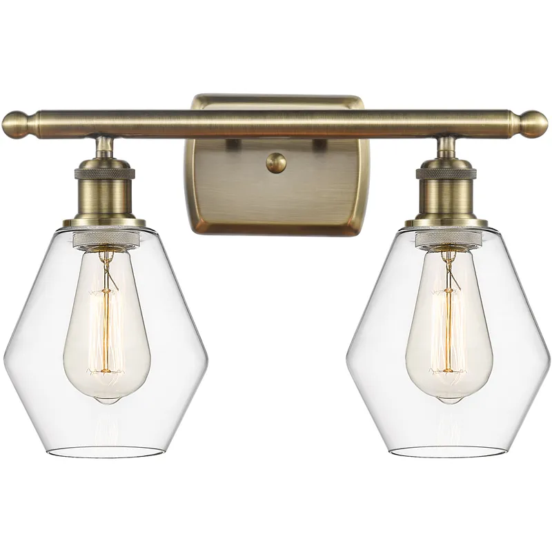 Ballston Cindyrella LED 16 inch Antique Brass Bath Vanity Light Wall Light in Clear Glass