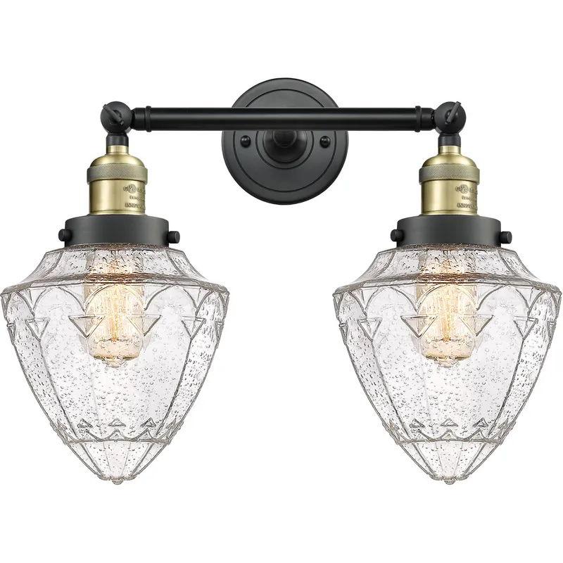 Franklin Restoration Bullet LED 18 inch Black Antique Brass Bath Vanity Light Wall Light