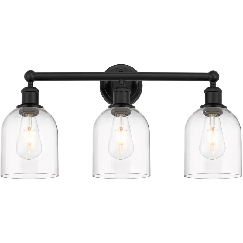 Edison Bella 3 Light 23.5 inch Matte Black Bath Vanity Light Wall Light