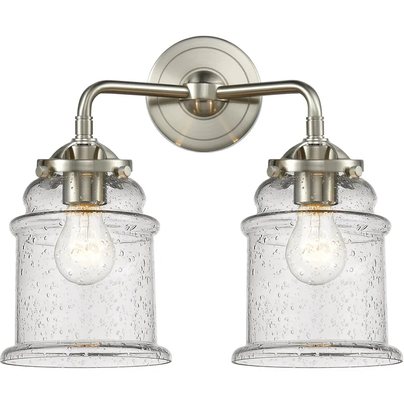 Nouveau Canton 2 Light 14 inch Black Antique Brass Bath Vanity Light Wall Light in Matte White Glass, Nouveau