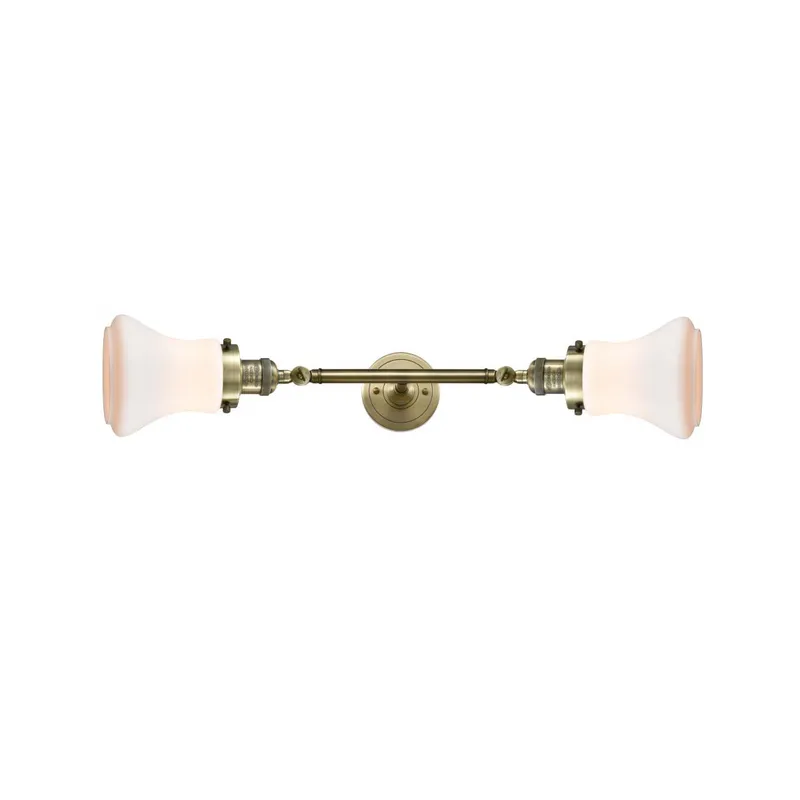 Franklin Restoration Bellmont LED 6 inch Antique Brass Bath Vanity Light Wall Light in Matte White Glass, Franklin Restoration