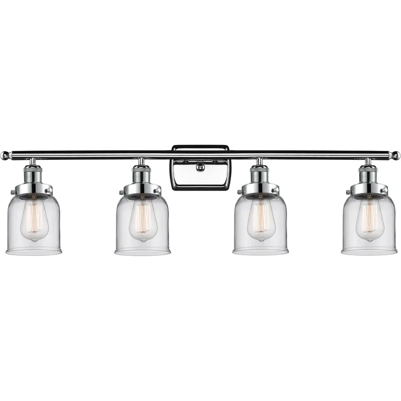 Ballston Small Bell LED 36 inch Polished Chrome Bath Vanity Light Wall Light in Clear Glass, Ballston