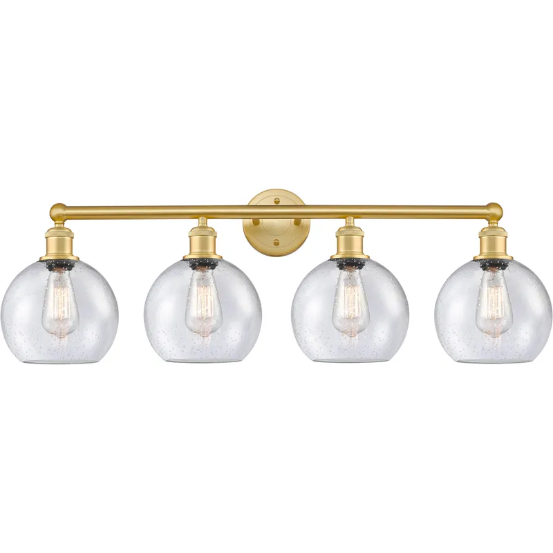 Athens 4 Light 35 inch Satin Gold Bath Vanity Light Wall Light in Seedy