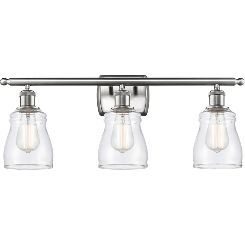 Ballston Ellery LED 26 inch Brushed Satin Nickel Bath Vanity Light Wall Light in Clear Glass, Ballston