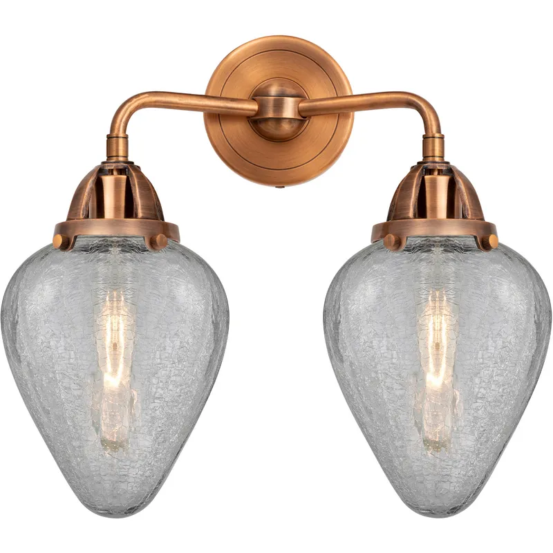 Nouveau 2 Geneseo LED 15 inch Antique Copper Bath Vanity Light Wall Light