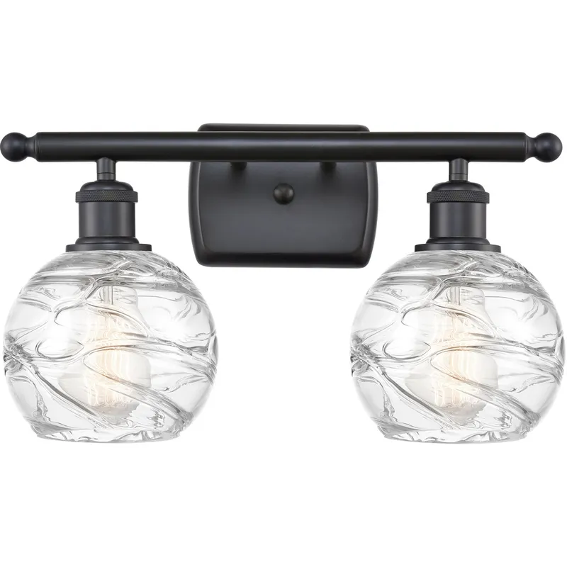 Ballston Small Deco Swirl 2 Light 16 inch Matte Black Bath Vanity Light Wall Light, Ballston