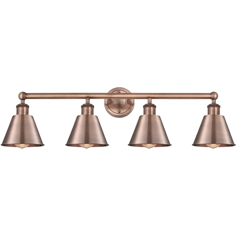 Smithfield 4 Light 33.5 inch Antique Copper Bath Vanity Light Wall Light