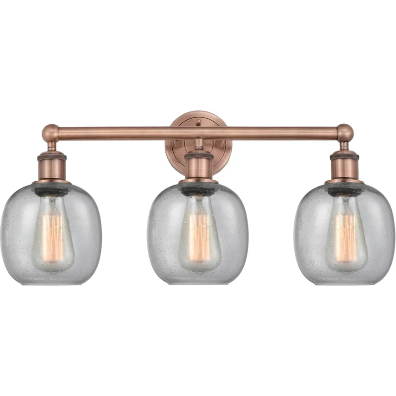 Belfast 3 Light 24 inch Antique Copper Bath Vanity Light Wall Light in Seedy