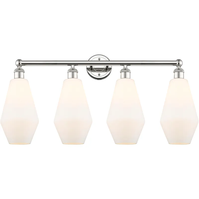 Cindyrella 4 Light 34 inch Polished Nickel Bath Vanity Light Wall Light in Cased Matte White