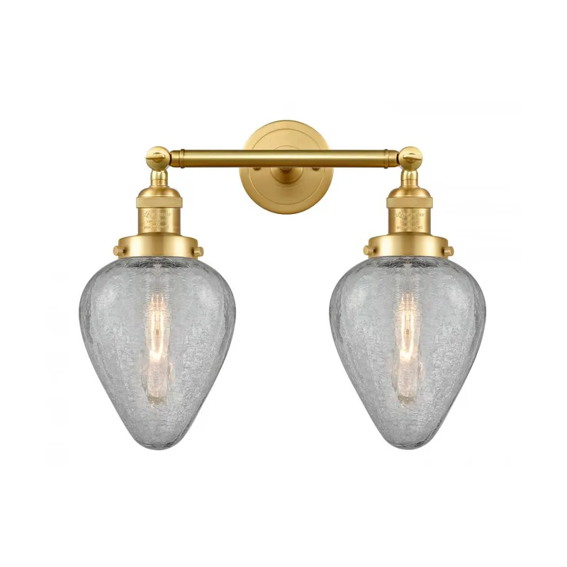 Franklin Restoration Geneseo 2 Light 17 inch Satin Gold Bath Vanity Light Wall Light, Franklin Restoration