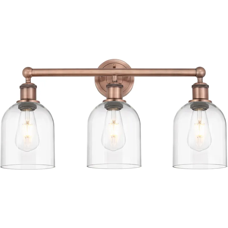 Edison Bella 3 Light 23.5 inch Antique Copper Bath Vanity Light Wall Light