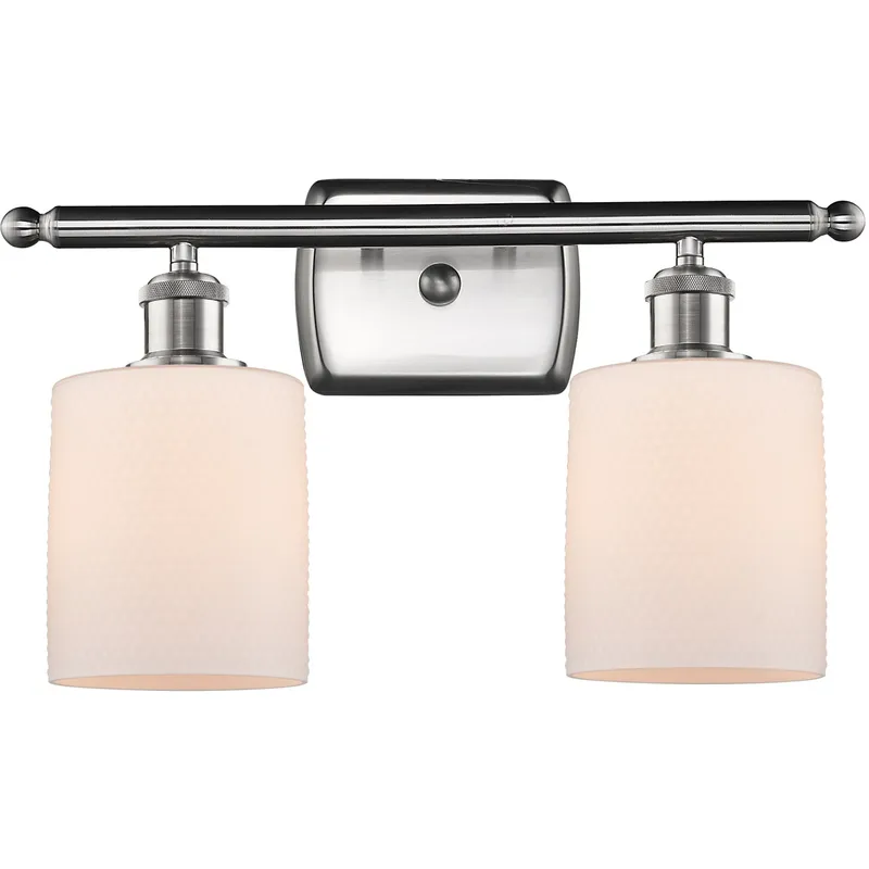 Ballston Cobbleskill LED 16 inch Brushed Satin Nickel Bath Vanity Light Wall Light in Matte White Glass, Ballston