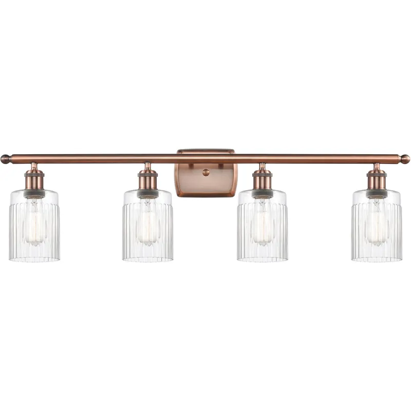 Ballston Hadley LED 36 inch Antique Copper Bath Vanity Light Wall Light in Clear Glass, Ballston