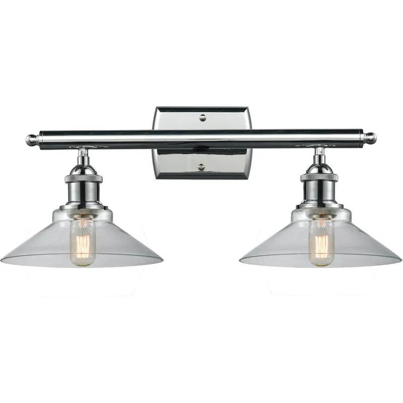 Ballston Orwell 2 Light 18 inch Polished Chrome Bath Vanity Light Wall Light in Clear Glass, Ballston