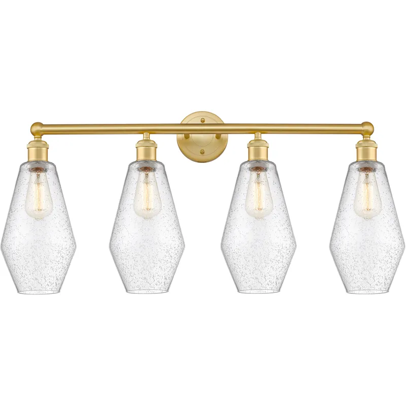 Cindyrella 4 Light 34 inch Satin Gold Bath Vanity Light Wall Light in Seedy