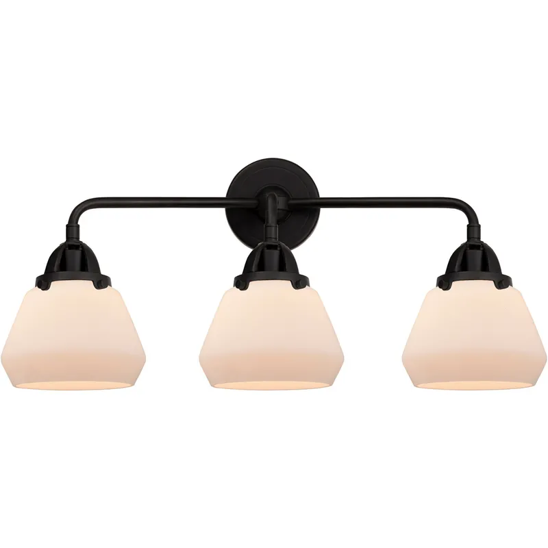 Nouveau 2 Fulton LED 24.75 inch Matte Black Bath Vanity Light Wall Light in Matte White Glass