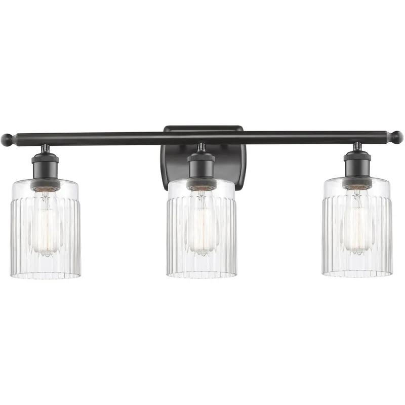 Ballston Hadley 3 Light 26 inch Oil Rubbed Bronze Bath Vanity Light Wall Light in Clear Glass, Ballston