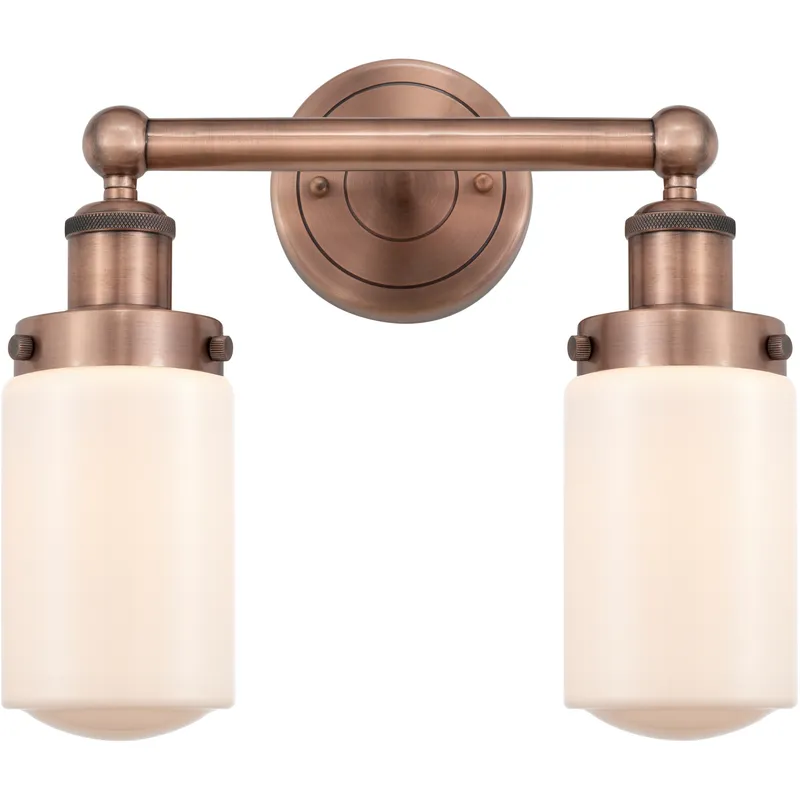 Dover 2 Light 15.5 inch Antique Copper Bath Vanity Light Wall Light in Matte White