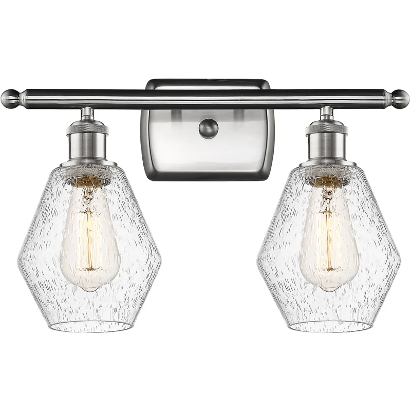 Ballston Cindyrella LED 16 inch Brushed Satin Nickel Bath Vanity Light Wall Light in Seedy Glass