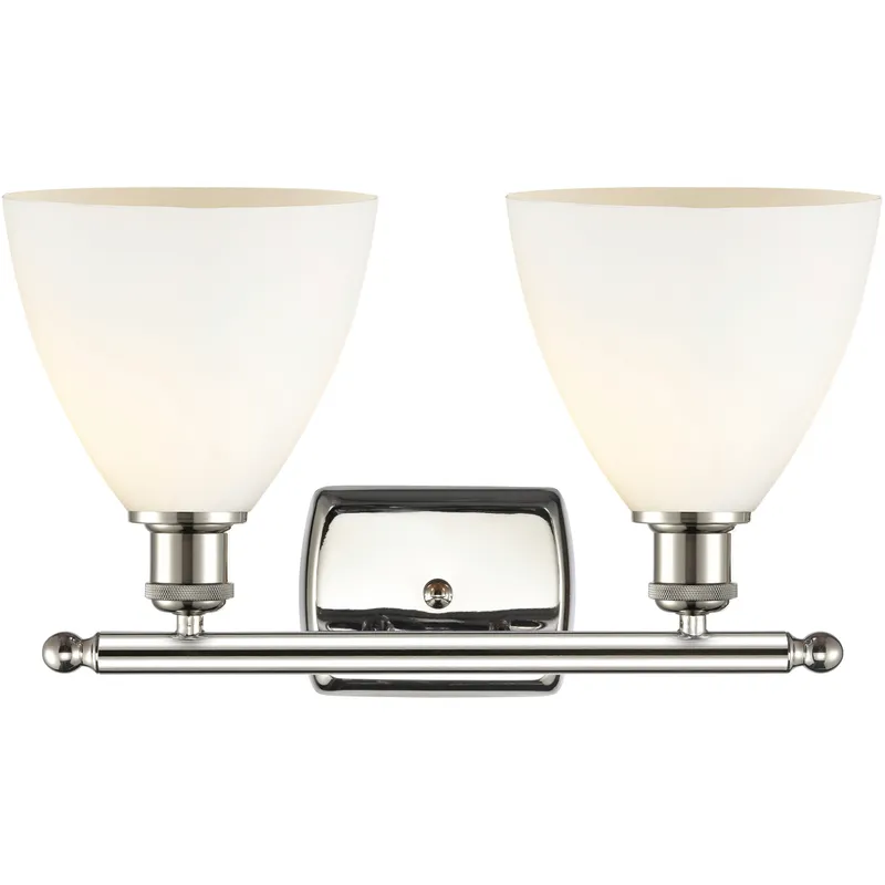 Ballston Ballston Dome LED 18 inch Polished Nickel Bath Vanity Light Wall Light in Matte White Glass