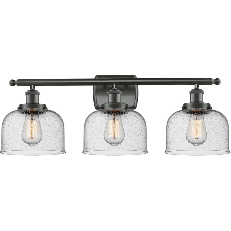 Ballston Large Bell LED 26 inch Oil Rubbed Bronze Bath Vanity Light Wall Light in Seedy Glass, Ballston