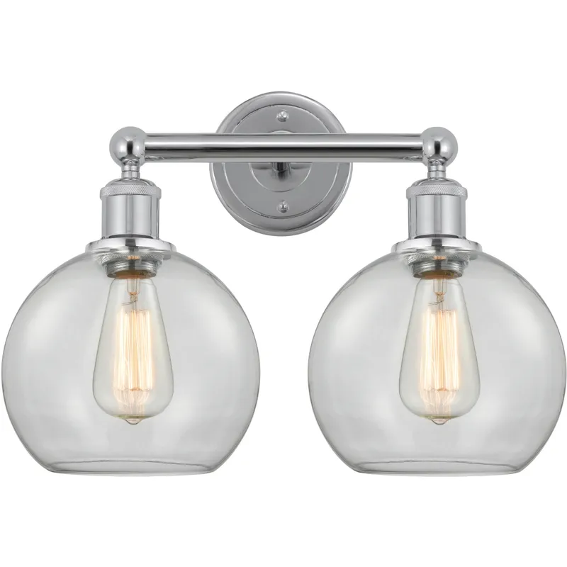 Athens 2 Light 17 inch Polished Chrome Bath Vanity Light Wall Light in Clear