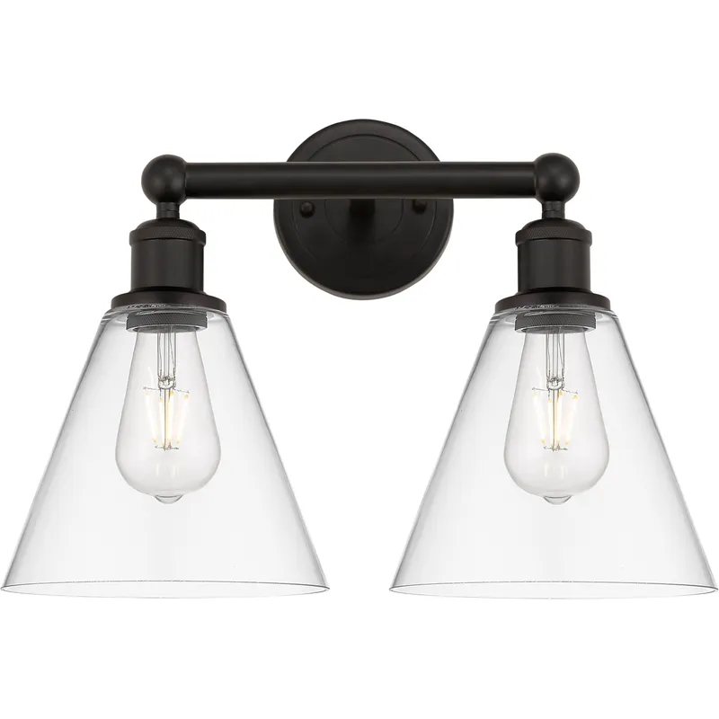 Berkshire 2 Light 17 inch Oil Rubbed Bronze Bath Vanity Light Wall Light in Clear