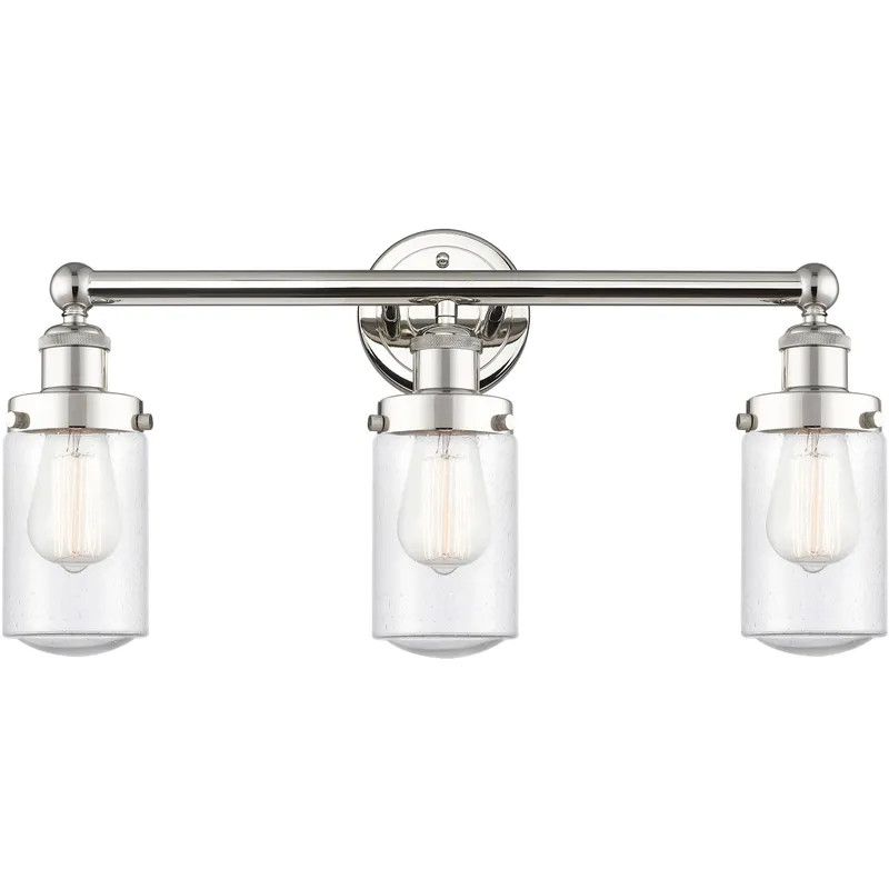 Dover 3 Light 24.5 inch Polished Nickel Bath Vanity Light Wall Light in Seedy