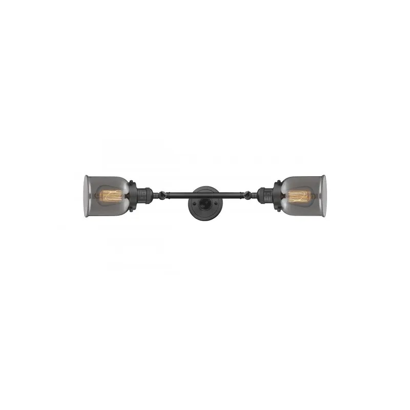 Franklin Restoration Small Bell LED 5 inch Oil Rubbed Bronze Bath Vanity Light Wall Light in Plated Smoke Glass, Franklin Restoration
