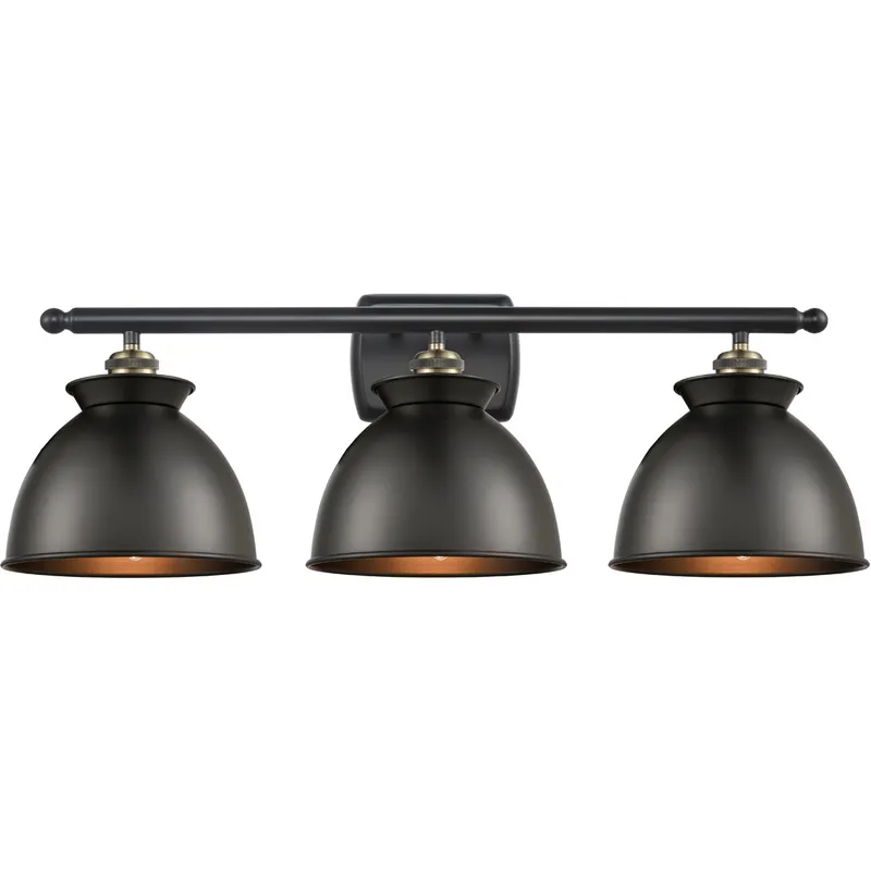 Ballston Adirondack LED 28 inch White and Polished Chrome Bath Vanity Light Wall Light in Matte Black, Ballston