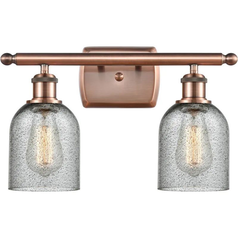 Ballston Caledonia LED 16 inch Antique Copper Bath Vanity Light Wall Light in Charcoal Glass, Ballston