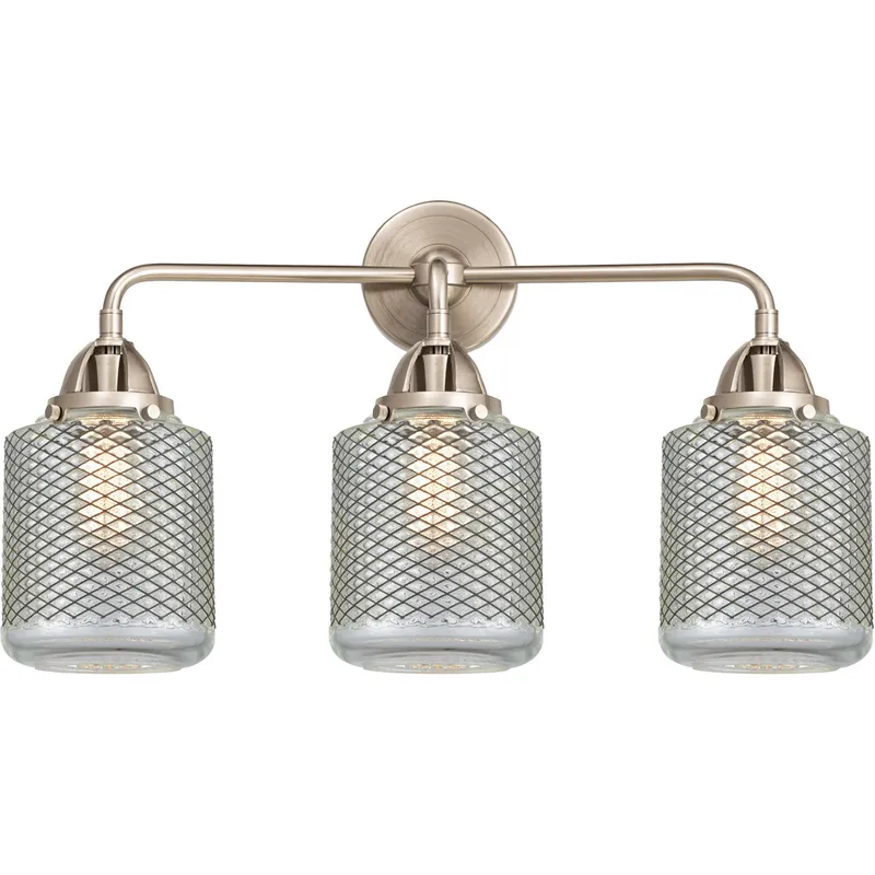 Nouveau 2 Stanton 3 Light 24 inch Brushed Satin Nickel Bath Vanity Light Wall Light