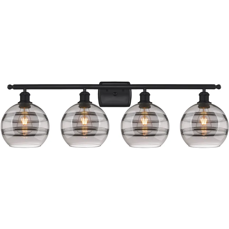 Ballston Rochester 4 Light 38 inch Matte Black Bath Vanity Light Wall Light