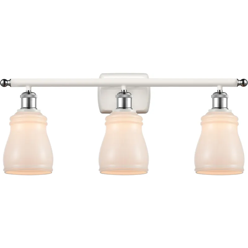 Ballston Ellery LED 26 inch White and Polished Chrome Bath Vanity Light Wall Light in White Glass, Ballston