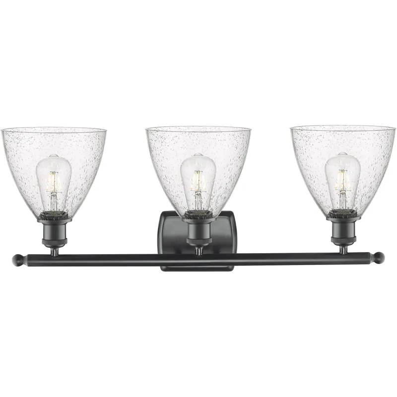 Ballston Ballston Dome LED 28 inch Matte Black Bath Vanity Light Wall Light in Seedy Glass