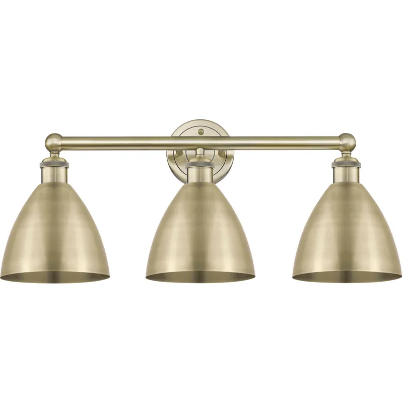 Metal Bristol 3 Light 25.5 inch Antique Brass Bath Vanity Light Wall Light