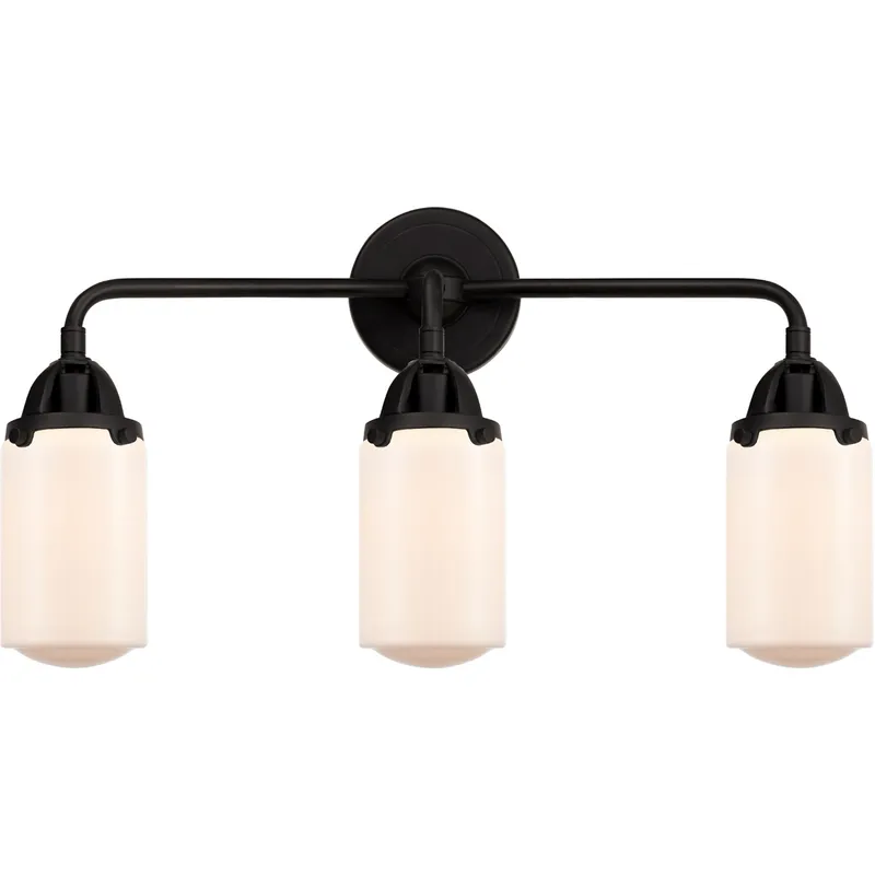 Nouveau 2 Dover LED 23 inch Matte Black Bath Vanity Light Wall Light in Matte White Glass